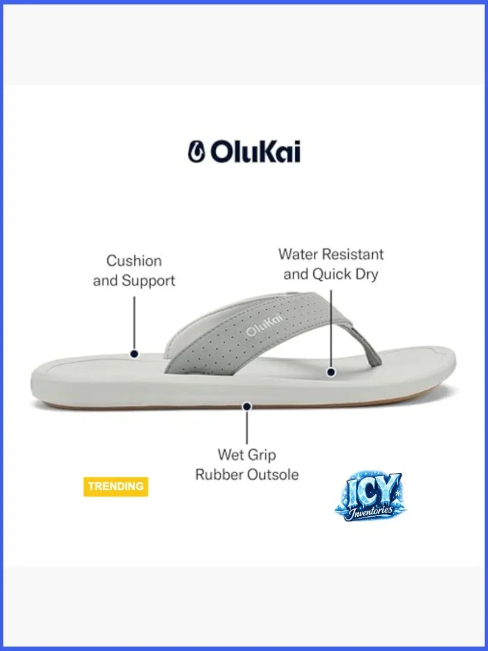 Men's Water-Resistant Quick-Dry Flip-Flop Sandals with Compression Molded